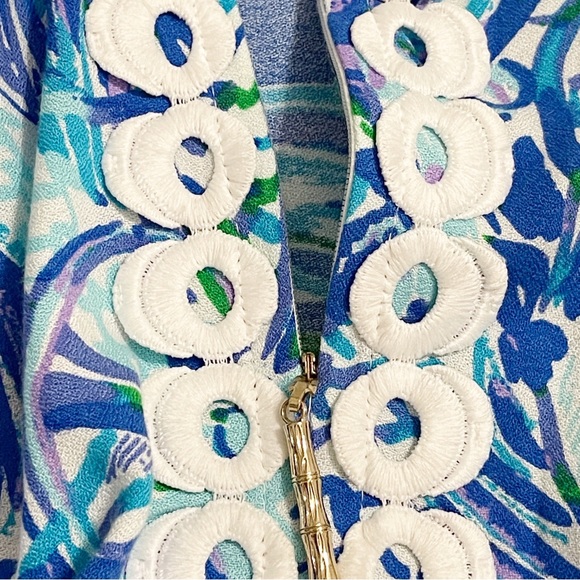 Lilly Pulitzer Jane Shift Dress Blue Resort Canopy Chaos Size 2 - Picture 7 of 13